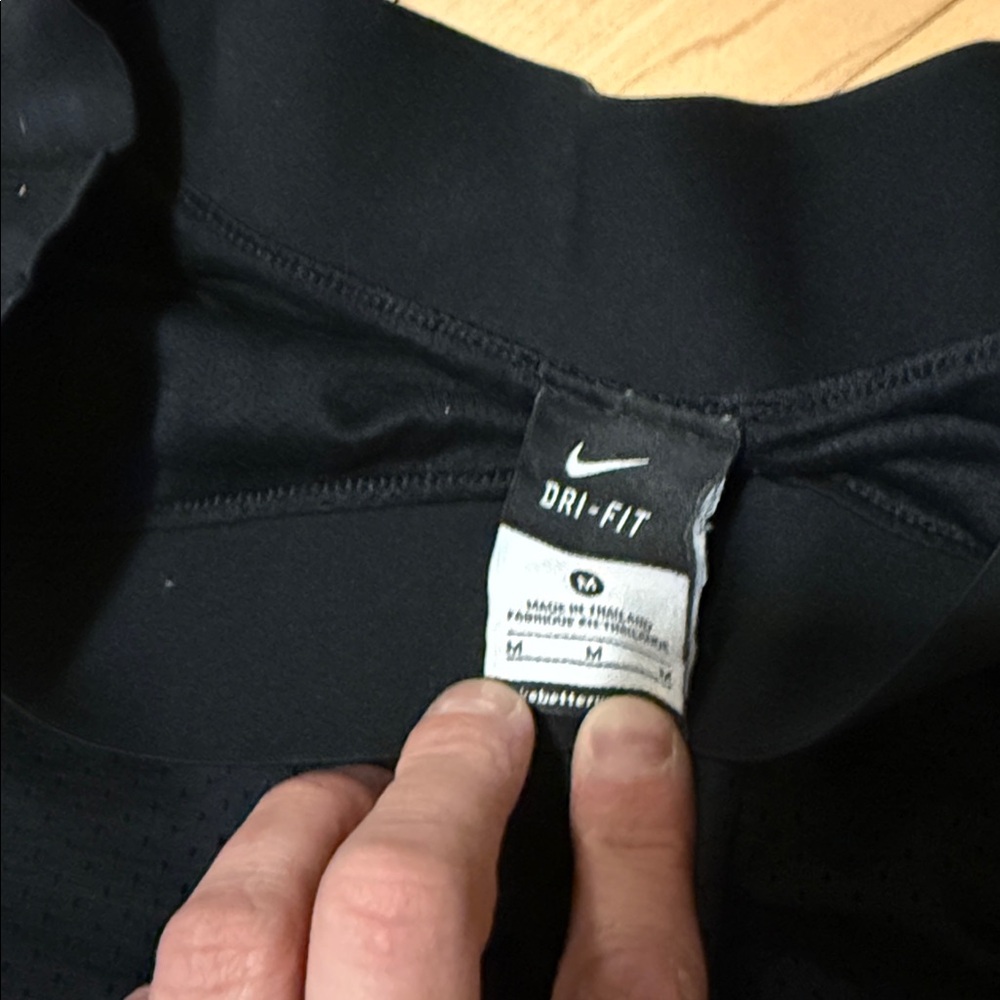 Nike Black Women's Athletic Shorts with White Swoosh - Picture 5 of 7